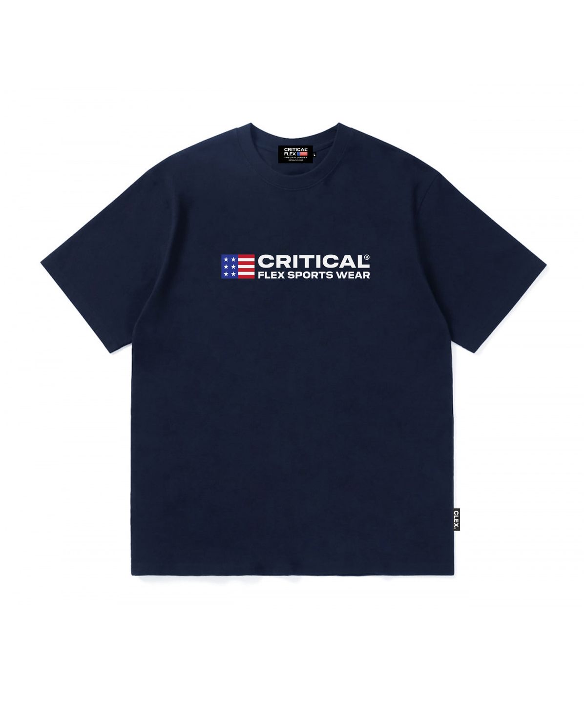 크리티컬플렉스(CRITICALFLEX) USA 크리티컬 로고 반팔티 네이비