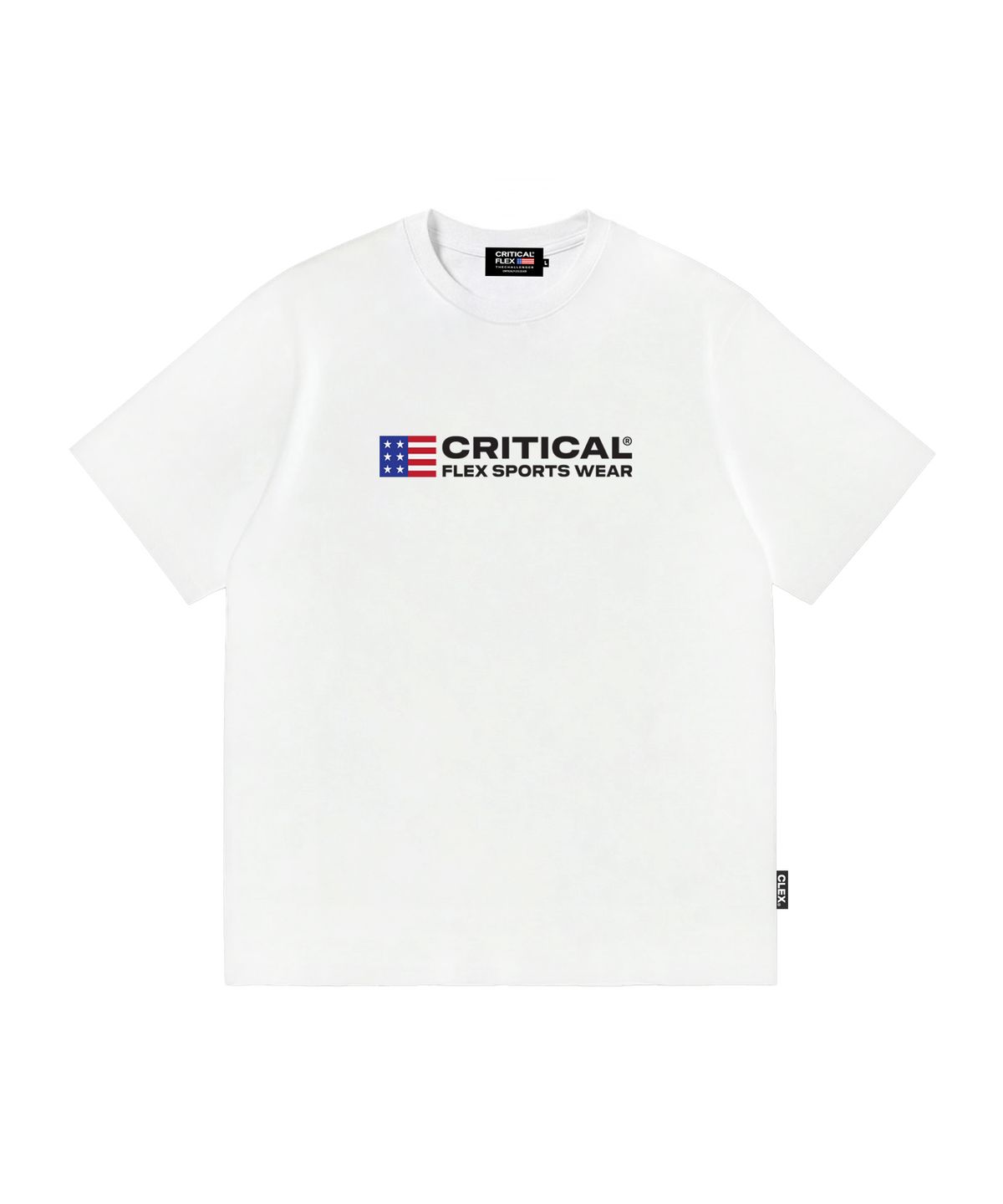 크리티컬플렉스(CRITICALFLEX) USA 크리티컬 로고 반팔티 화이트