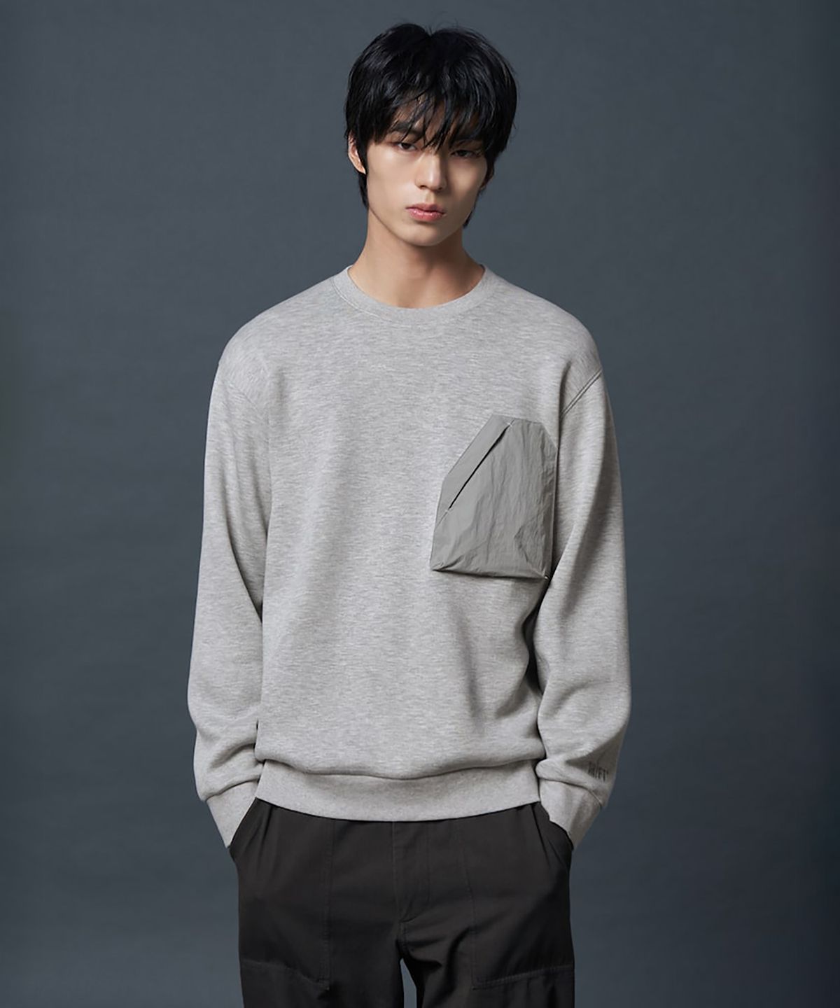 시프트지(SHIFT.G) Rayon Blended Pocket Patch SemiOver T  Grey