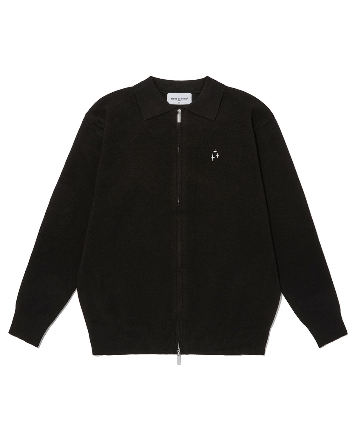 누프에블루(NEUFETBLEU) NEB collar knit zipup (black)