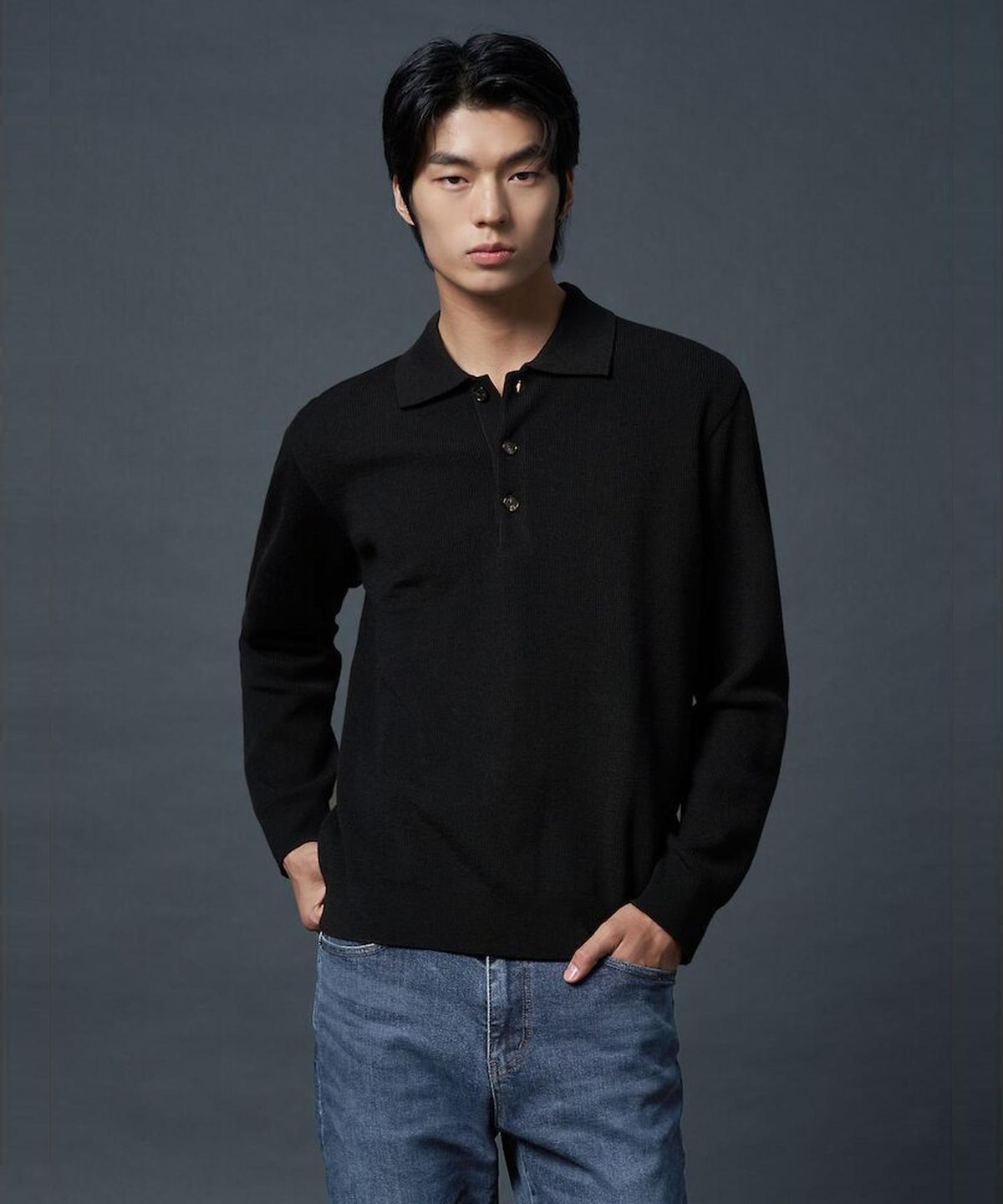 시프트지(SHIFT.G) Wool Blended Polo Neck Sweater  Black