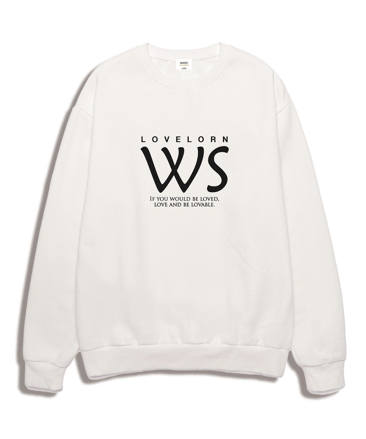 위씨(WISSY) WS LOGO 오버핏 맨투맨 (WLS004) 화이트