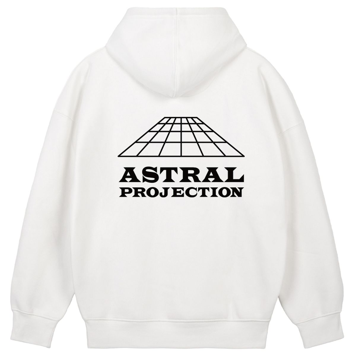 아스트랄 프로젝션(ASTRAL PROJECTION) 시그니처 로고 오버핏 와이드 숄더 후디_화이트