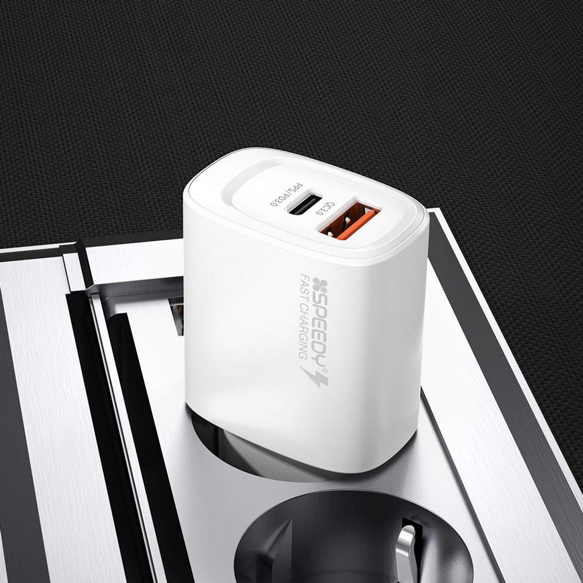 스피디(SPEEDY) GaN PD 25w 2포트 PPS 초고속 분리형 충전기 어댑터