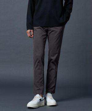 Garment Dyed Cotton Slacks  Grey
