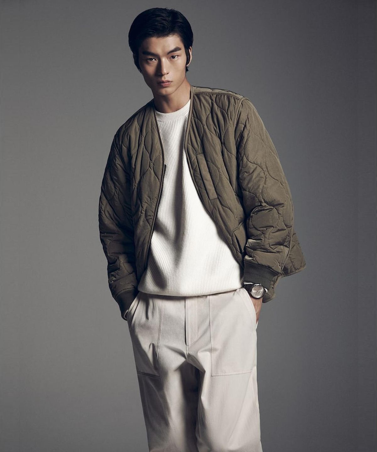 시프트지(SHIFT.G) Semi Wide Fatigue Pants  Ivory