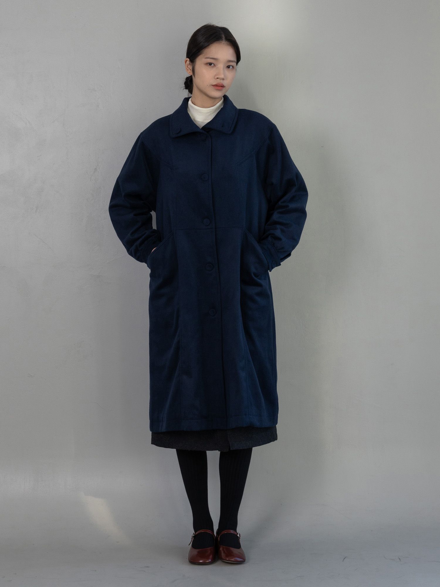 MUSINSA公式 | VINCENT NAVY フレンチシャーリングコート_ブルー