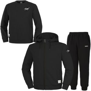 남녀공용 스탠다드 스웨트  후드집업 자켓 +조거팬츠+맨투맨 3종 세트 [블랙]