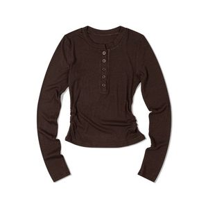 헨리넥 사이드 셔링 롱 슬리브 (BROWN)