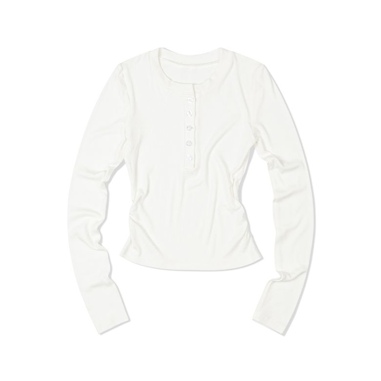 헨리넥 사이드 셔링 롱 슬리브 (WHITE)