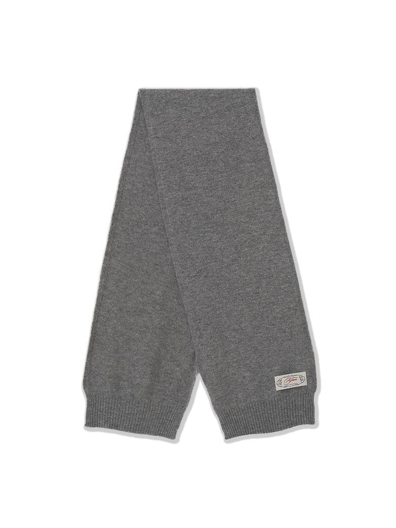 Merino Wool Short Muffler Melange Grey
