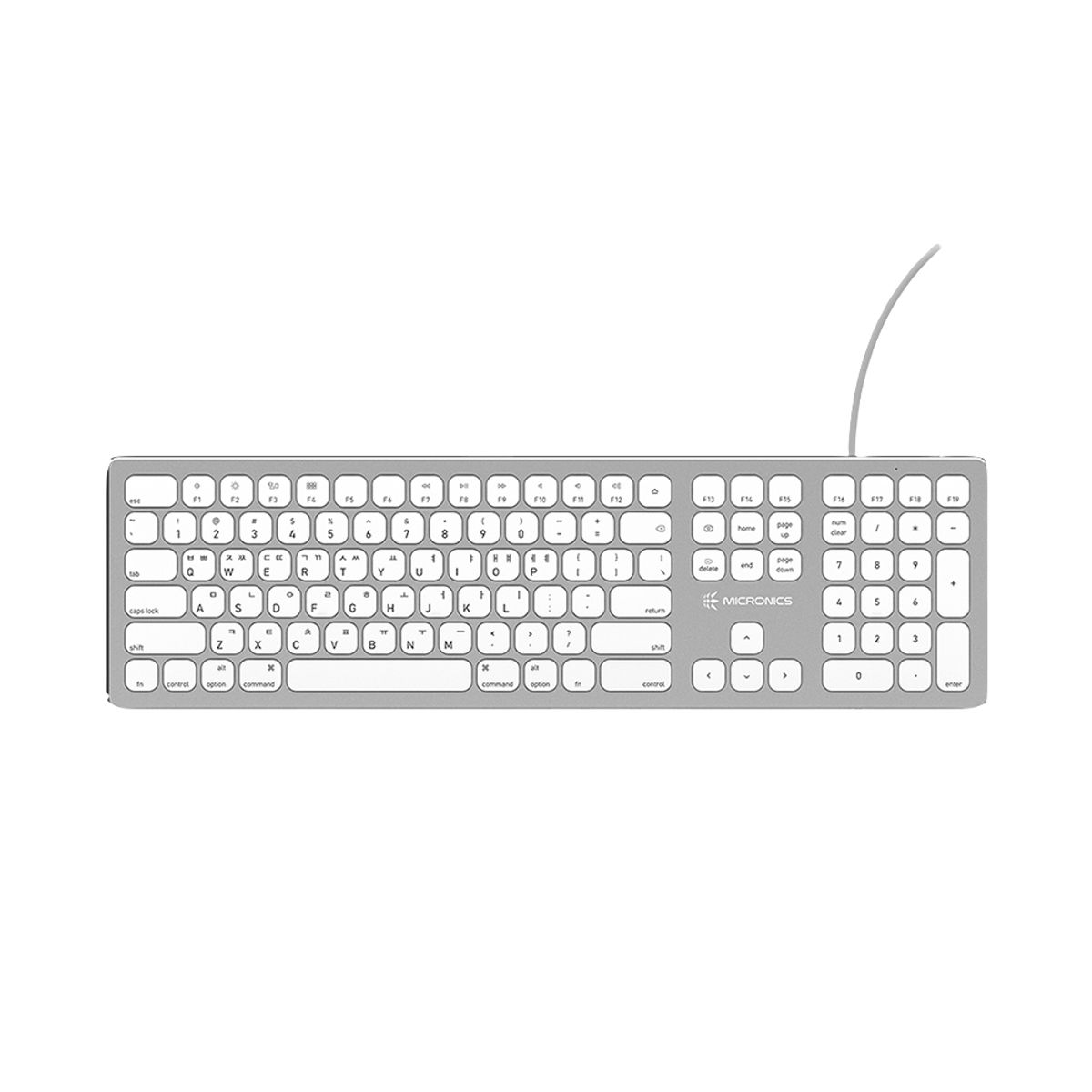 마이크로닉스(MICRONICS) MANIC K350 WIN/MAC 호환 유선 키보드 화이트 실버