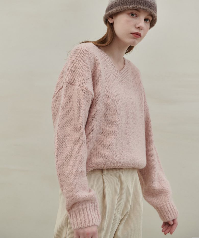 Anna V-neck Alphaka Knit