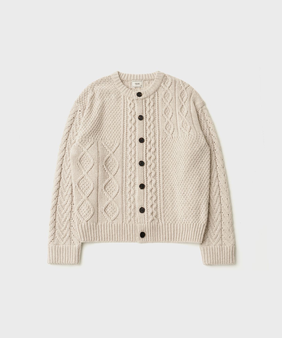 어나더 오피스(ANOTHER OFFICE) Grandma Cable Cardigan (Oatmeal)