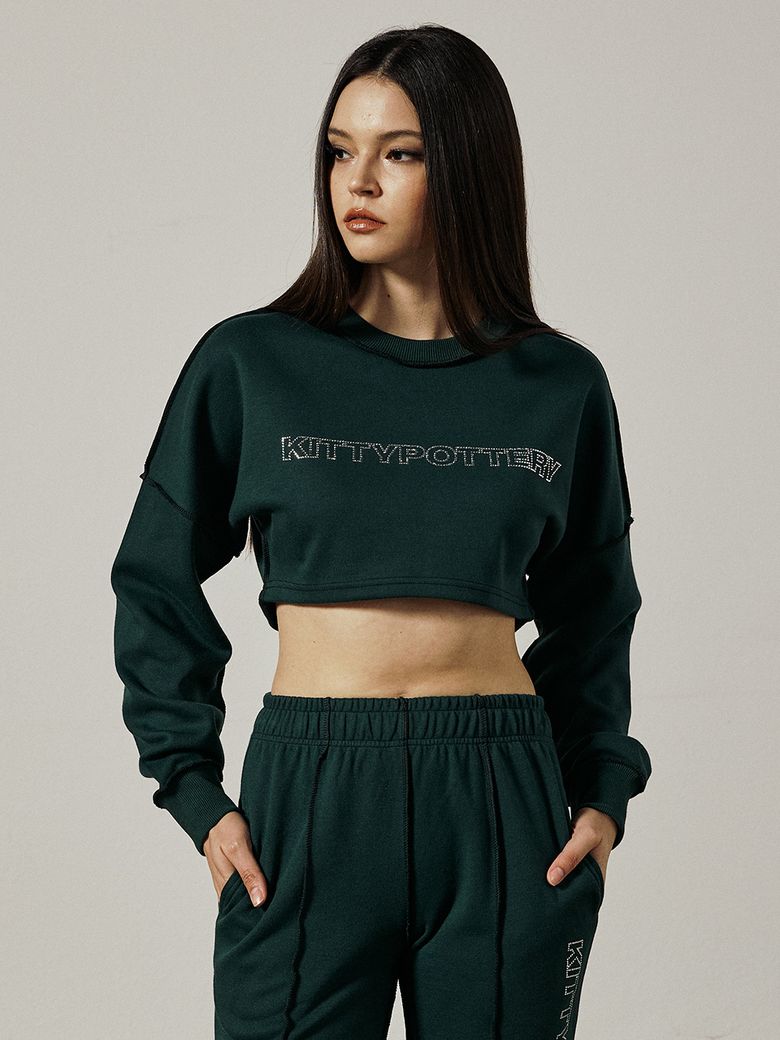 STITCH LOGO SWEAT SHIRTS [GREEN]