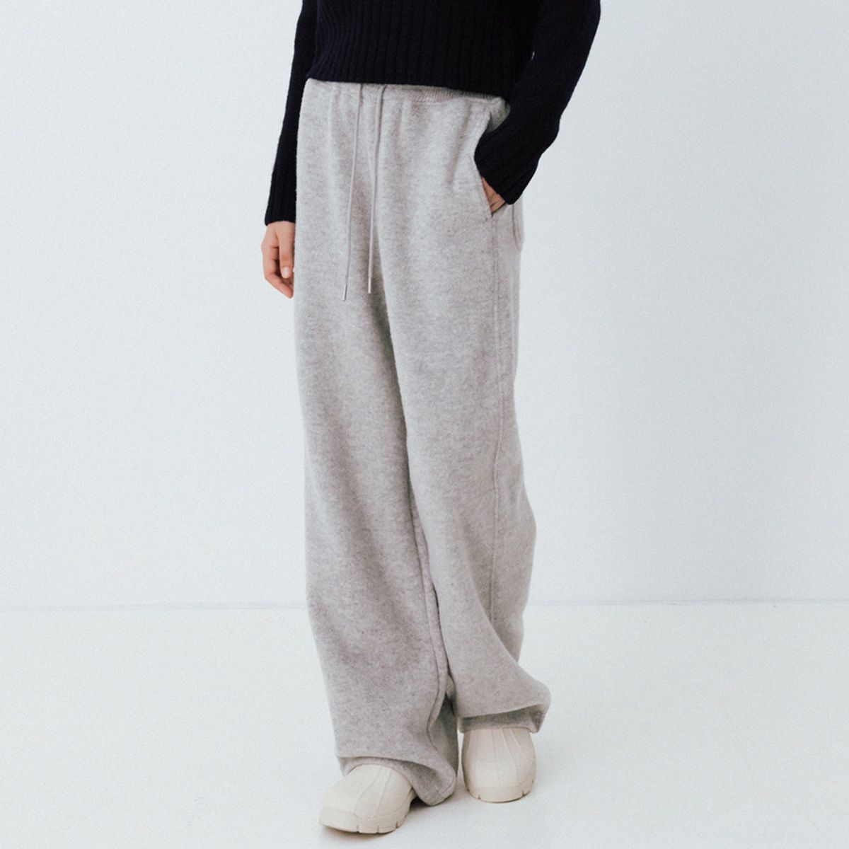 르(LE) wool banding pants (gray)