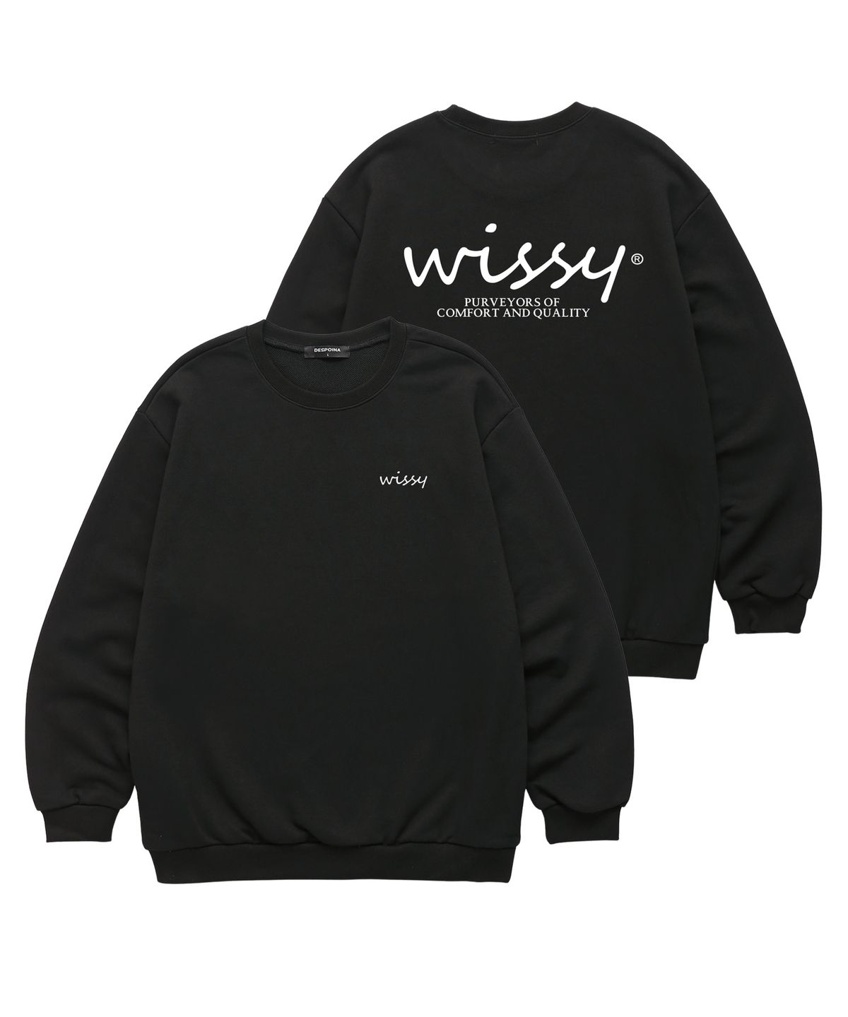 위씨(WISSY) BASIC LOGO 맨투맨 (WLS005) 블랙