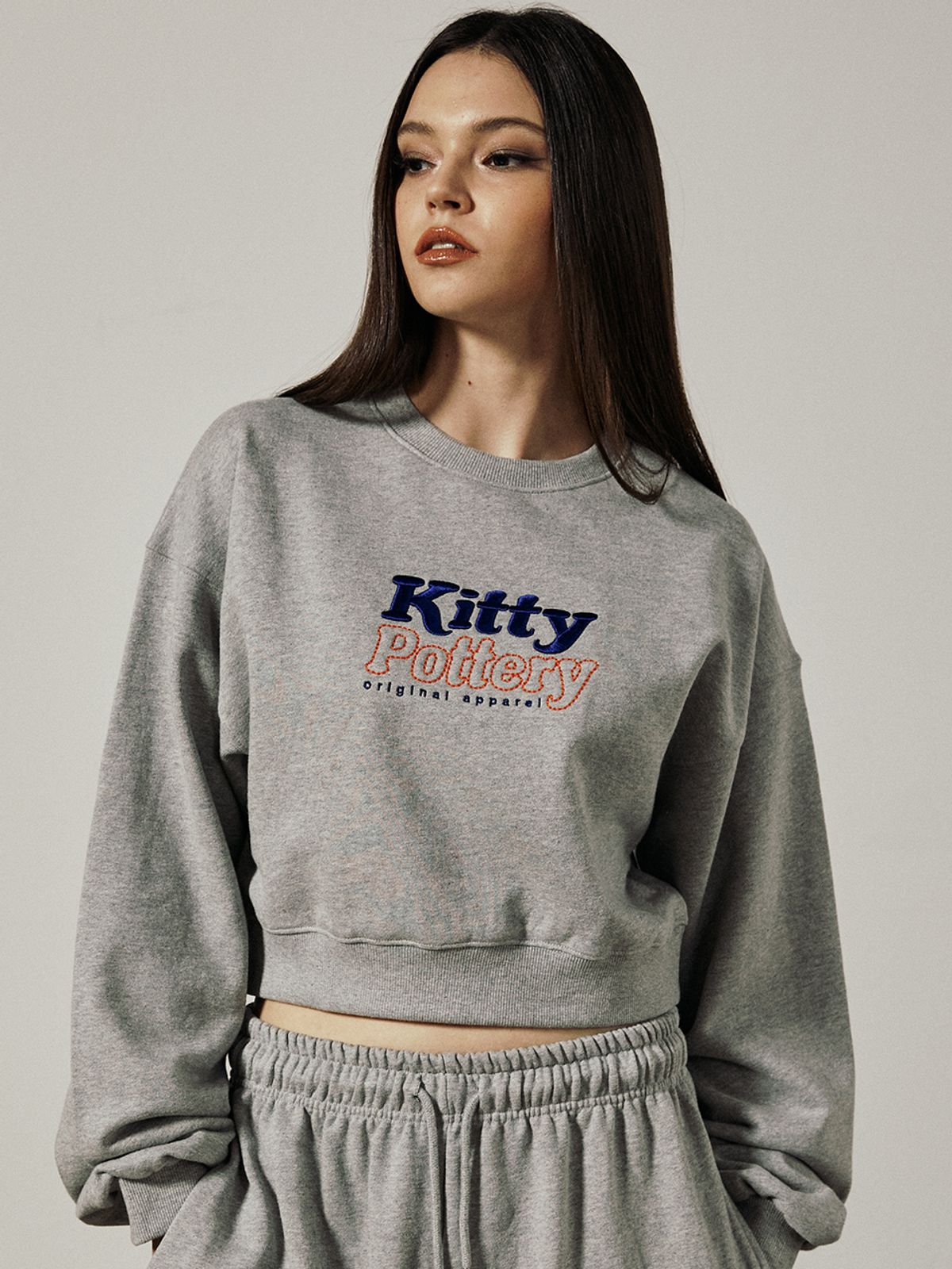 키티포터리(KITTY POTTERY) KITTY POTTERY LOGO SWEAT SHIRTS [M/GREY]