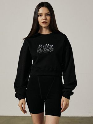 KITTY POTTERY LOGO SWEAT SHIRTS [BLACK]