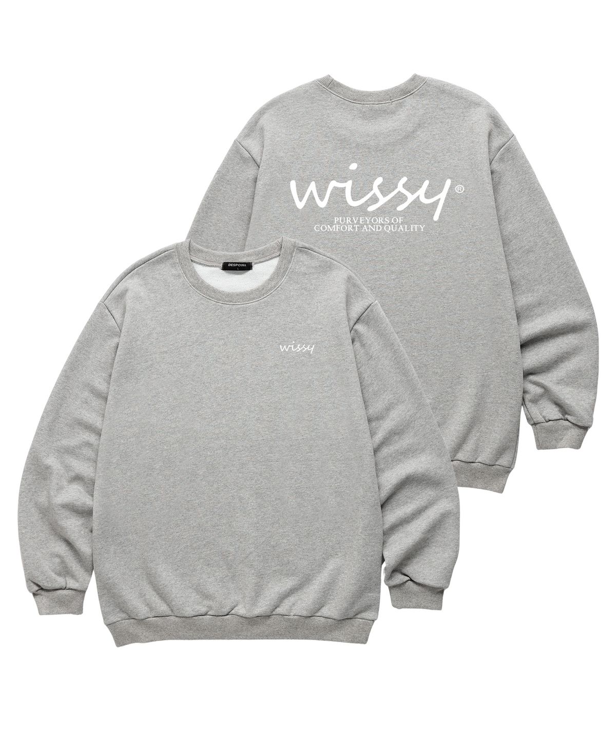 위씨(WISSY) BASIC LOGO 맨투맨 (WLS005) 멜란지그레이