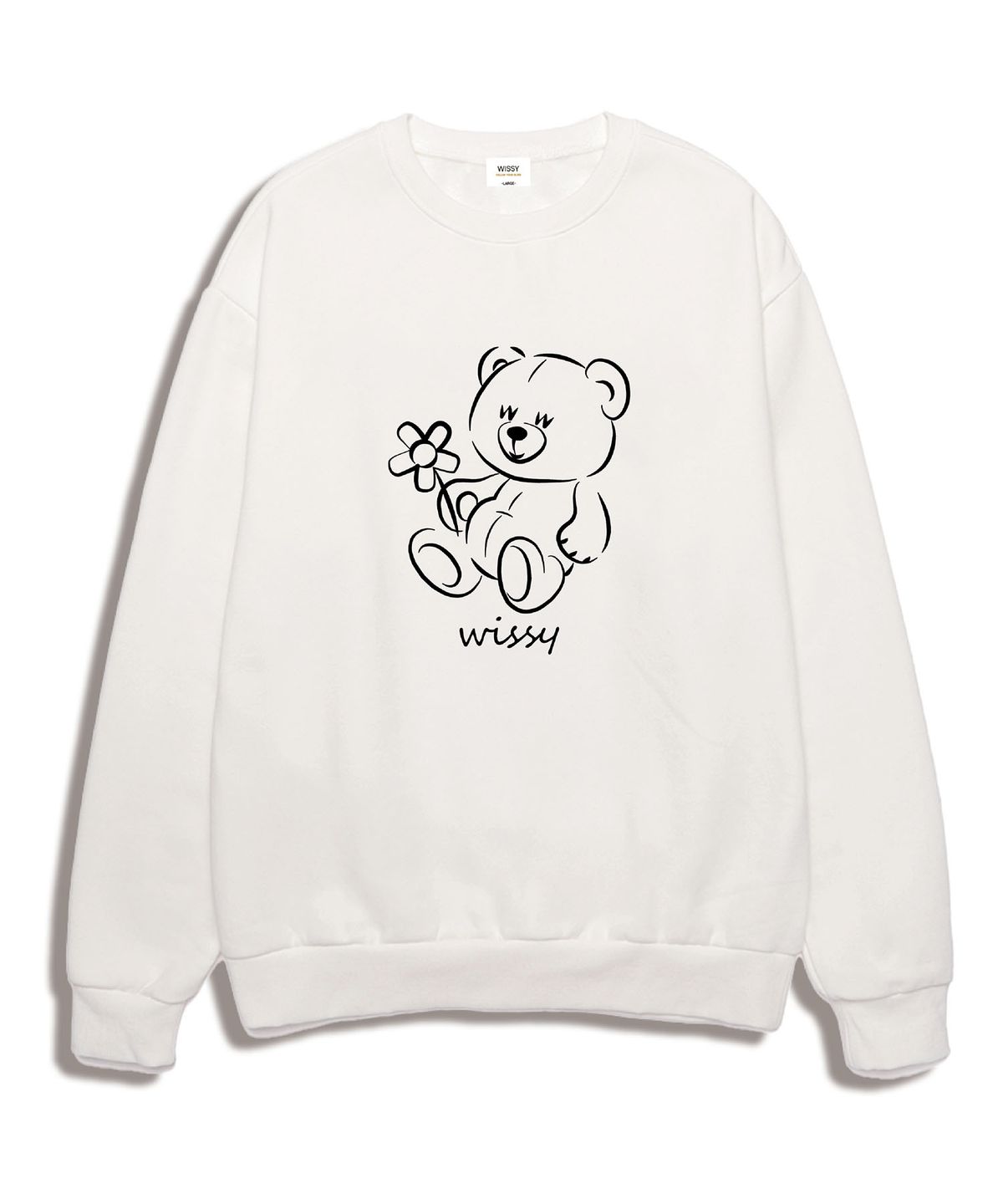 위씨(WISSY) FLOWER BEAR 오버핏 맨투맨 (WLS006) 화이트