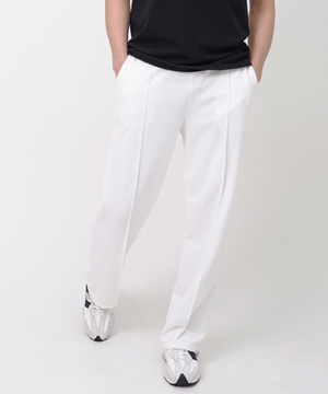 핀턱 와이드 스트링바지 트레이닝 조거팬츠 (화이트)