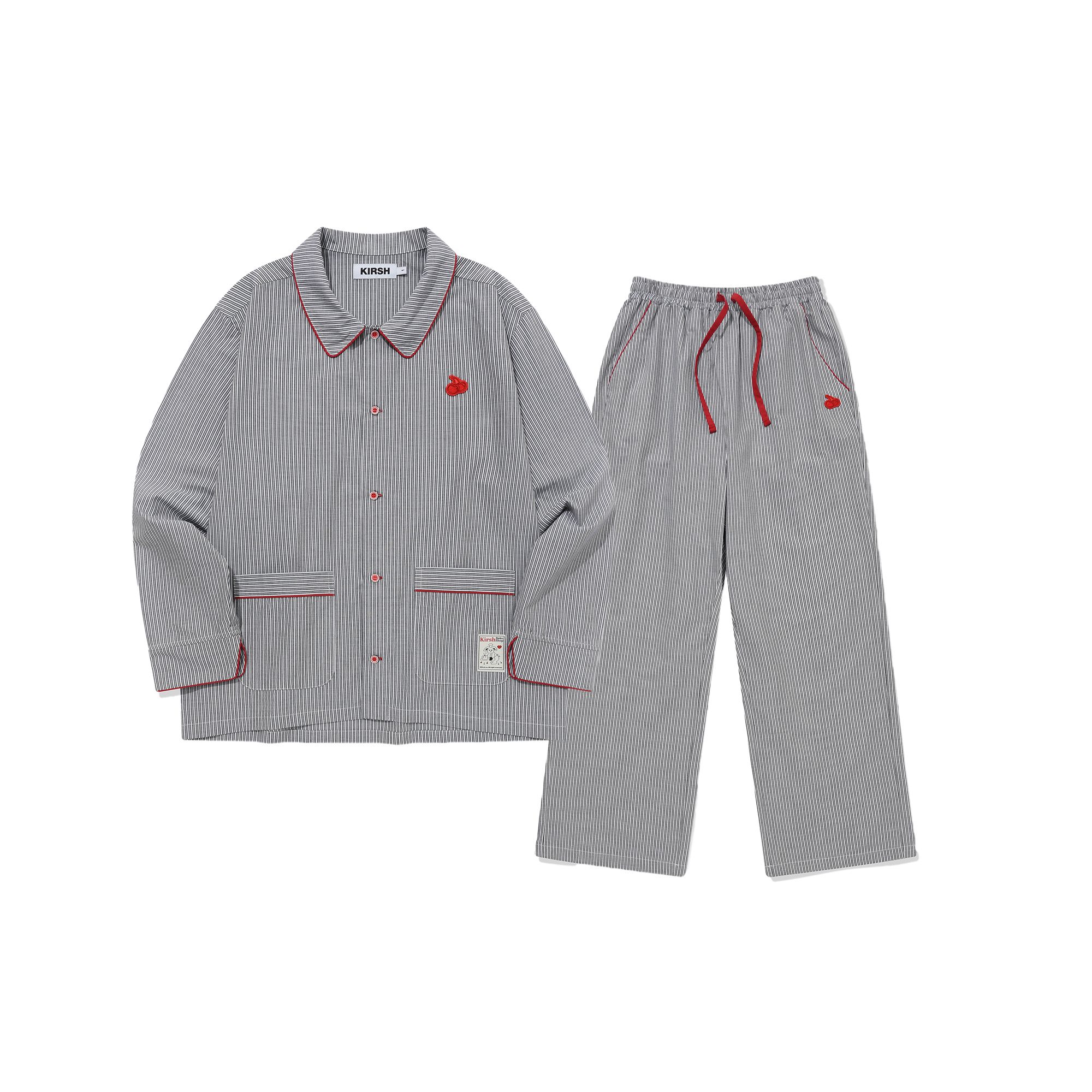 ☆送料・関税込☆KIRSH★CHERRY HOLIDAY STRIPE PAJAMAS SET★ MUSINSA | KIRSH Cherry Holiday Striped Pajama Set [Black]
