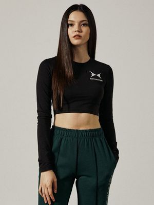 SYMBOL LOGO CROP TEE [BLACK]