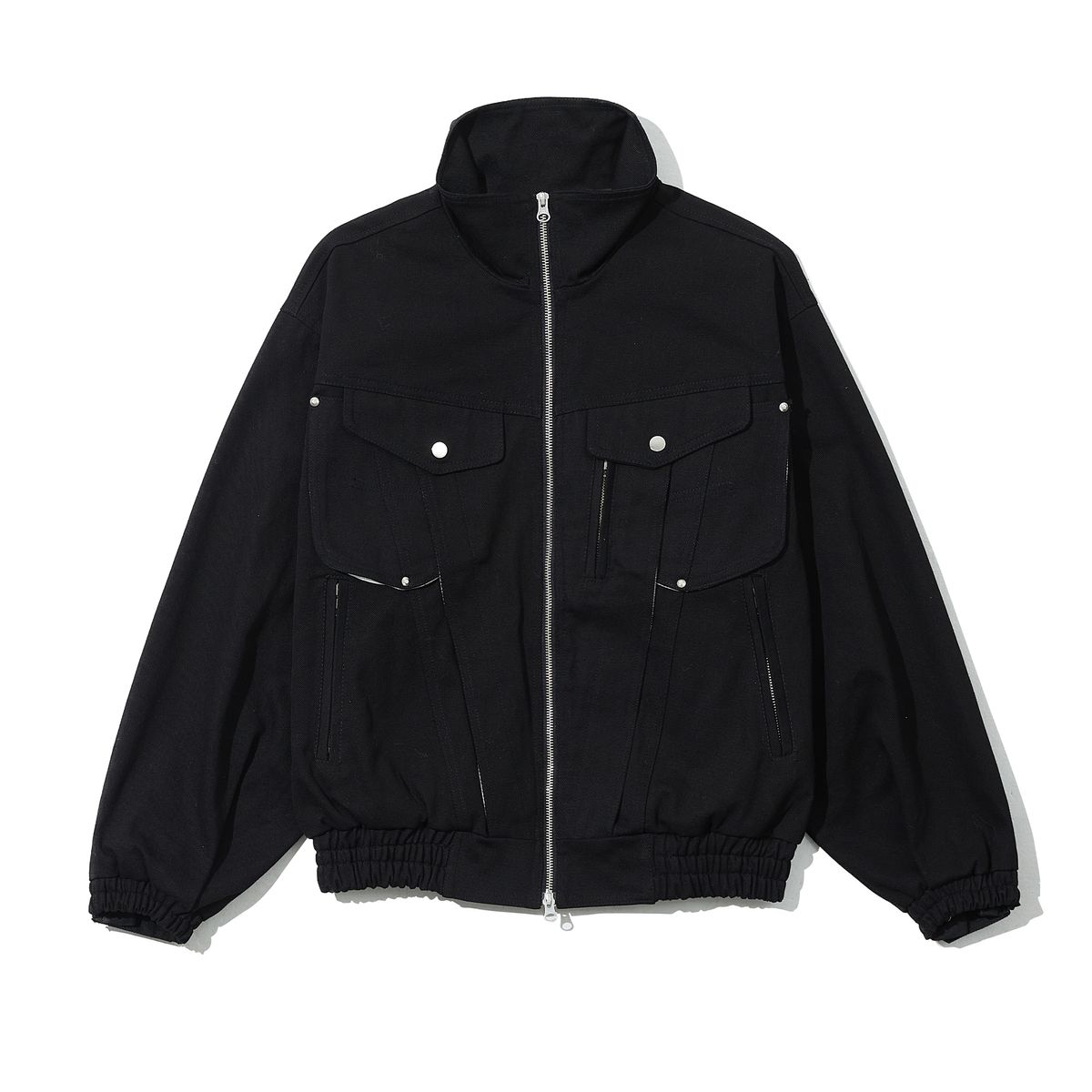 샴페인 블랭크 에스테틱(CHAMPAGNE BLANK AESTHETIC) HEAVY COTTON HIDDEN DETAIL 2-WAY JACKET BLACK