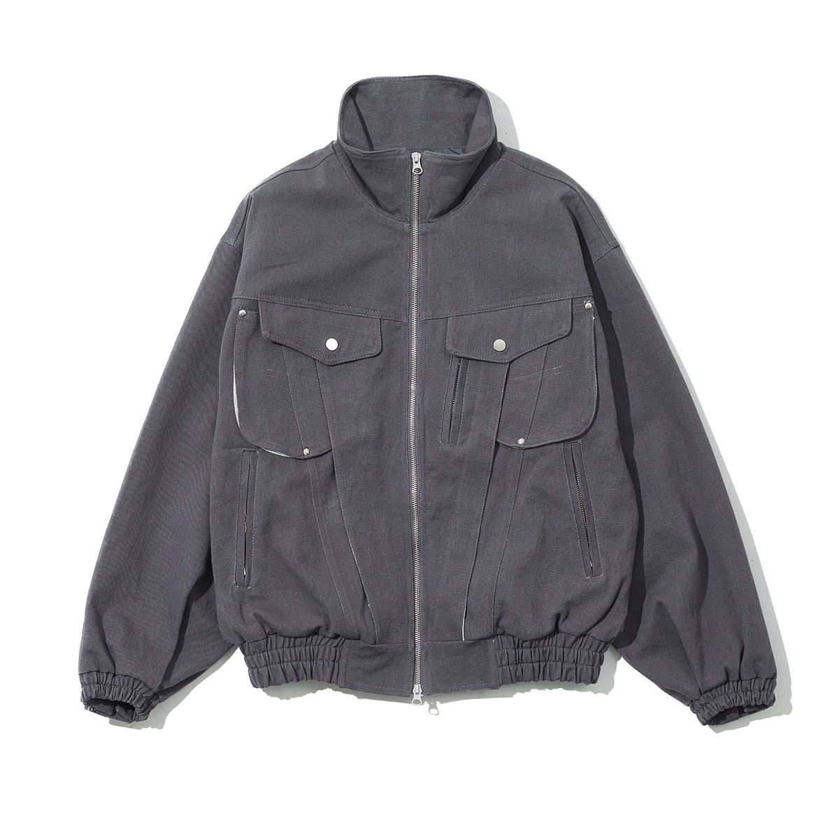 샴페인 블랭크 에스테틱(CHAMPAGNE BLANK AESTHETIC) HEAVY COTTON HIDDEN DETAIL 2-WAY JACKET GREY
