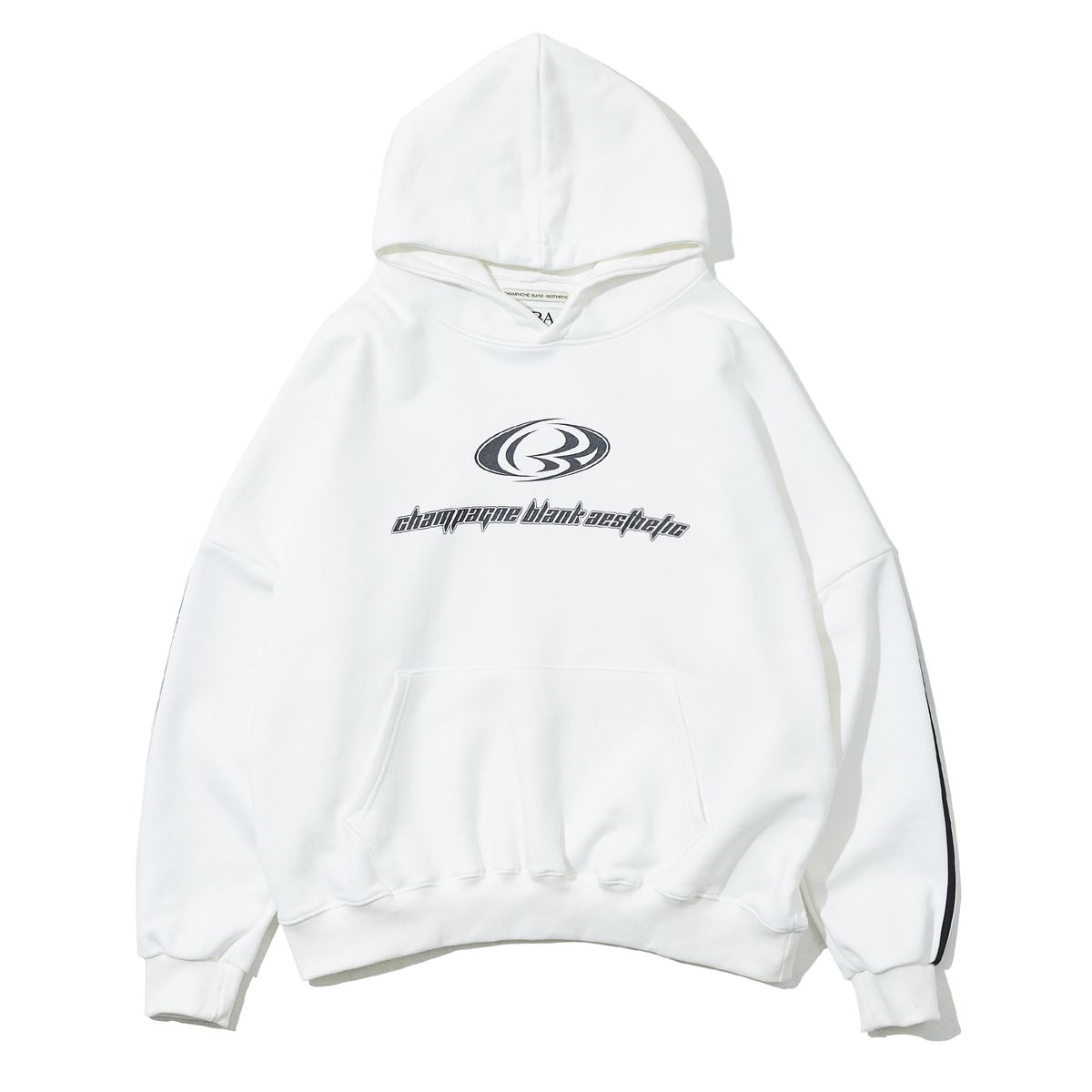 샴페인 블랭크 에스테틱(CHAMPAGNE BLANK AESTHETIC) LINE HOODIE WHITE