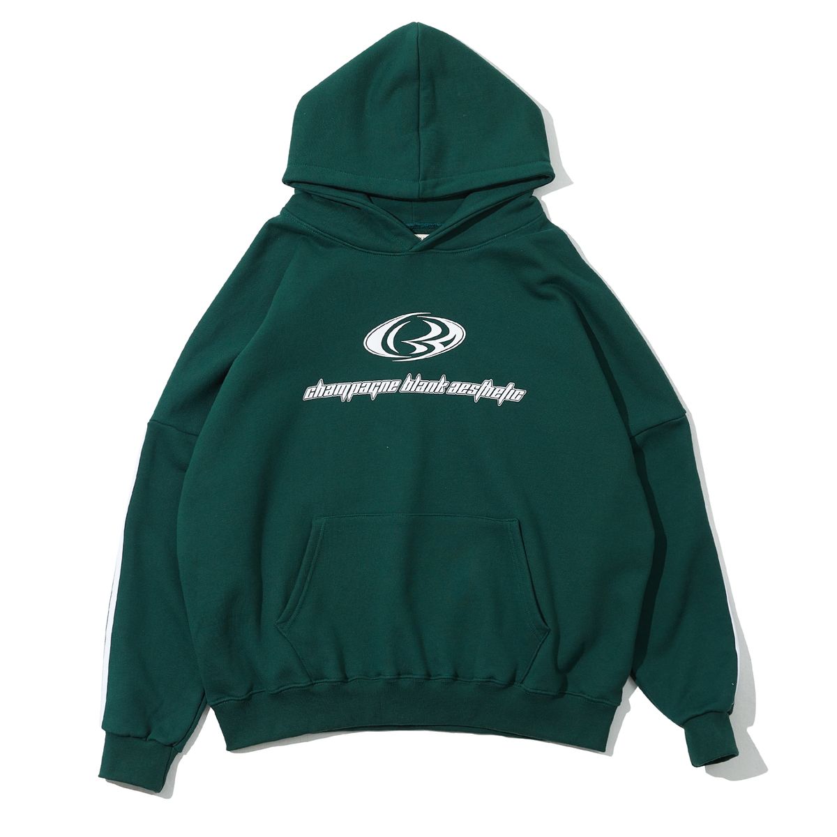 샴페인 블랭크 에스테틱(CHAMPAGNE BLANK AESTHETIC) LINE HOODIE GREEN