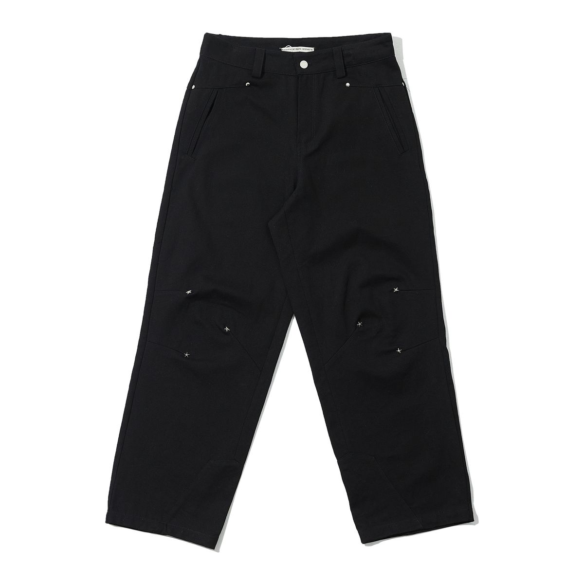 샴페인 블랭크 에스테틱(CHAMPAGNE BLANK AESTHETIC) STAR POINT SEMI-WIDE PANTS BLACK