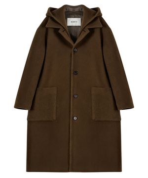 울 블렌디드 후드 코트 [카키]