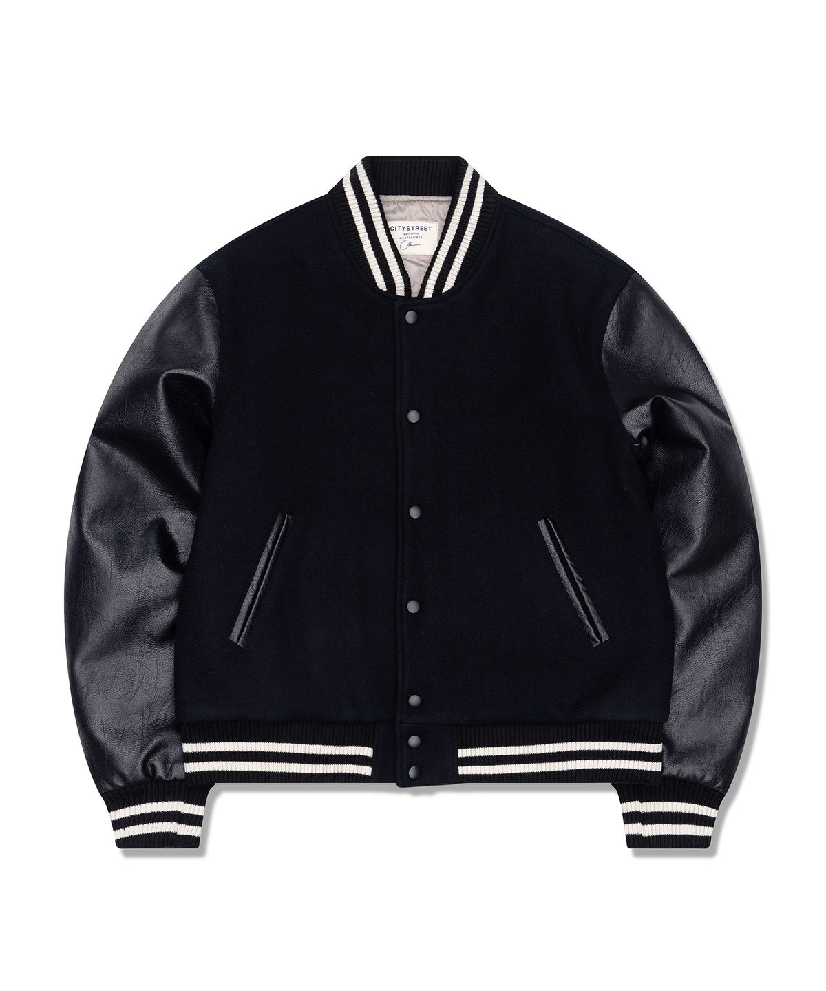 시티스트리트(CITY STREET) CLASSIC VARSITY JACKET - BLACK(BK)