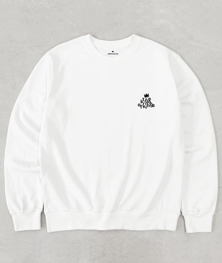 JK typography white mtm 타이포그라피 화이트맨투맨