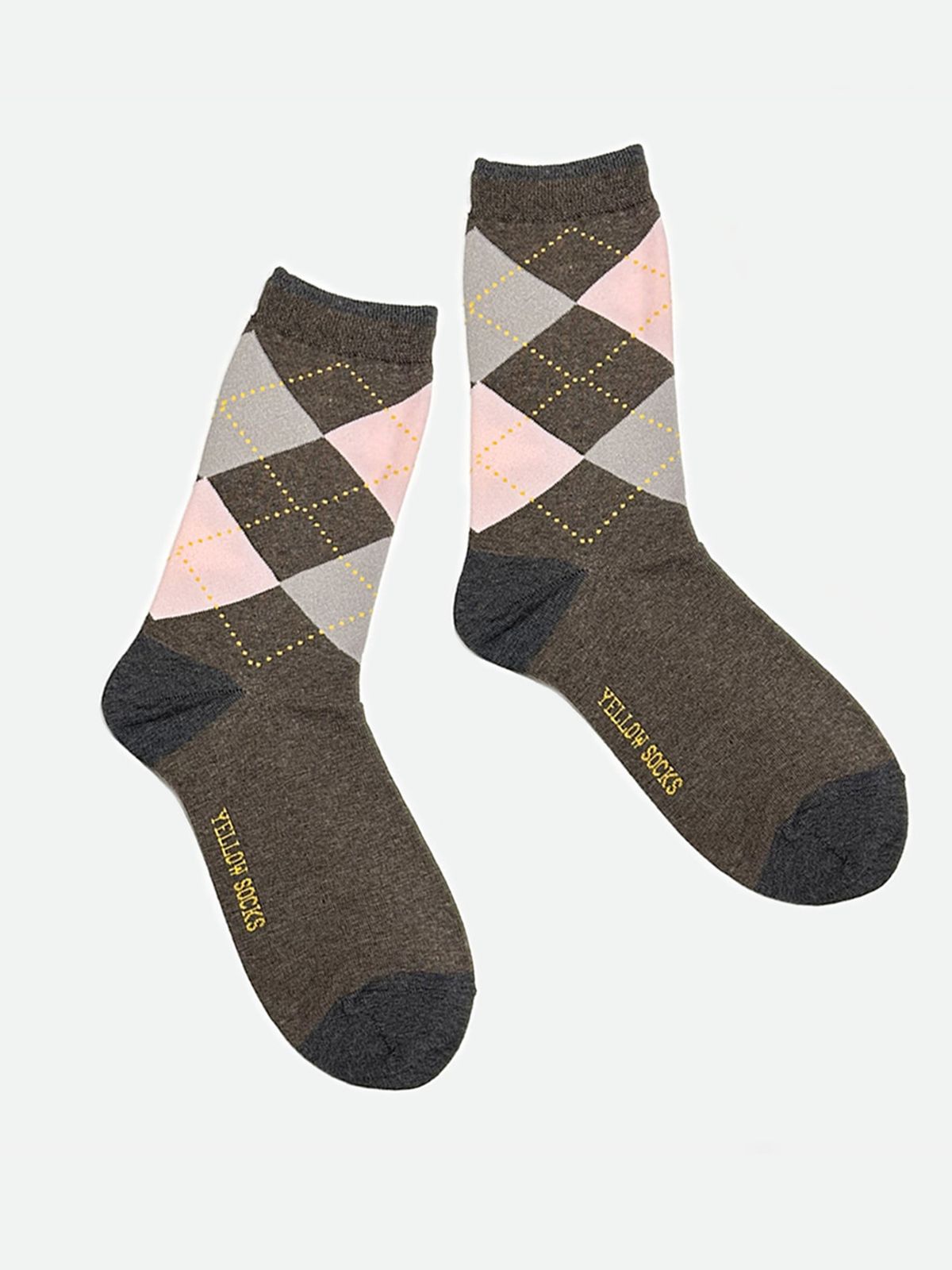 옐로우삭스(YELLOWSOCKS) 아가일 체크 브라운