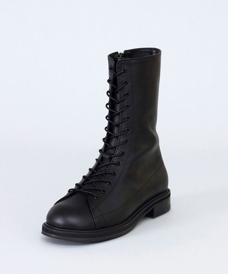 Mid Calf Monkey Boots . Black