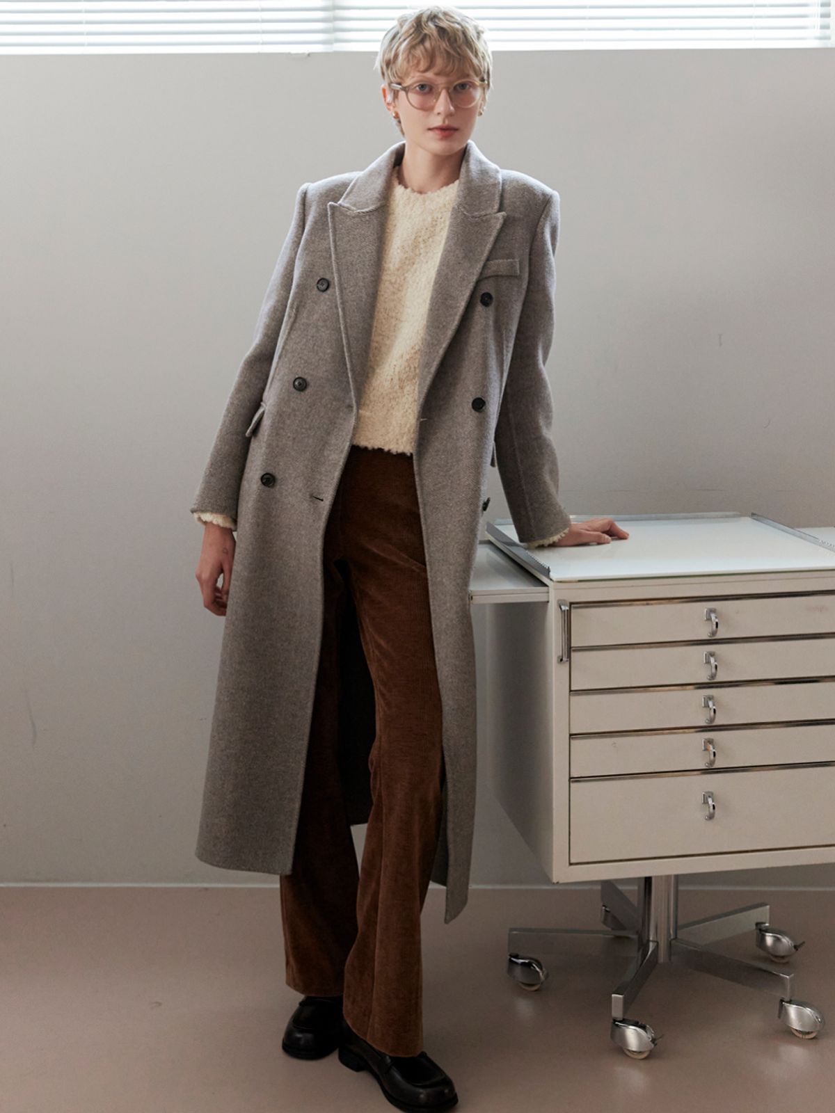 오앨(OUEL) HANDMAD WOOL COAT_GREY