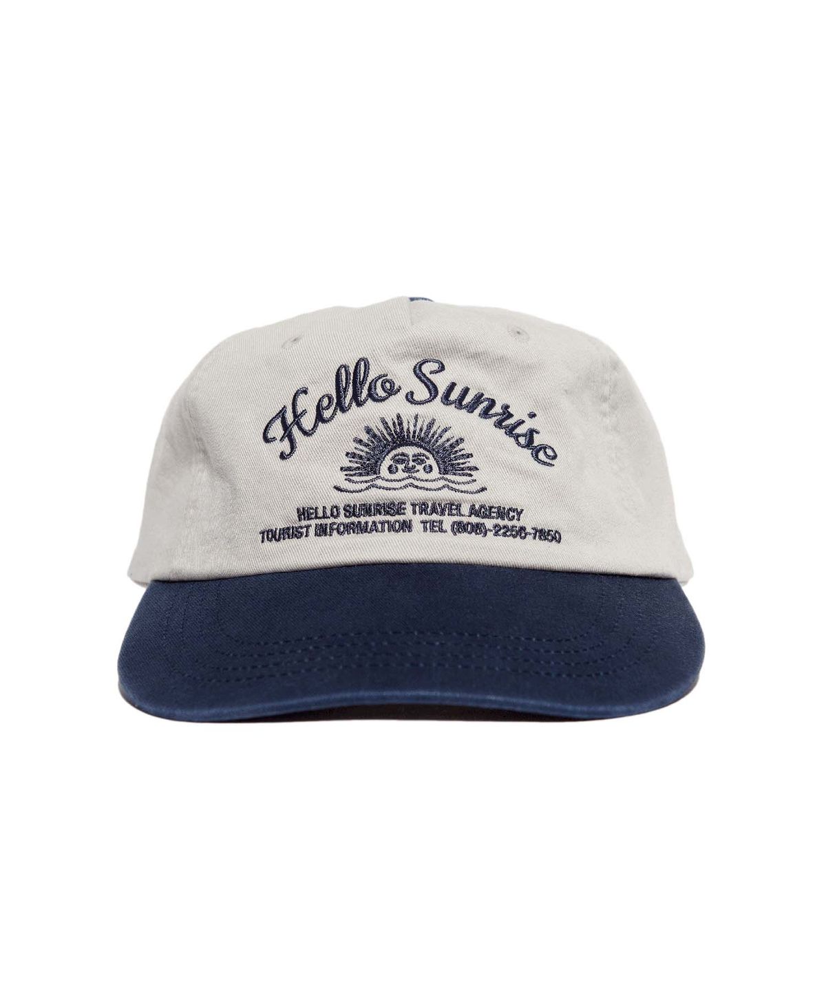 헬로 선라이즈(HELLO SUNRISE) HS Travel Agency Logo 5Panel Cap (Light Gray/Navy)