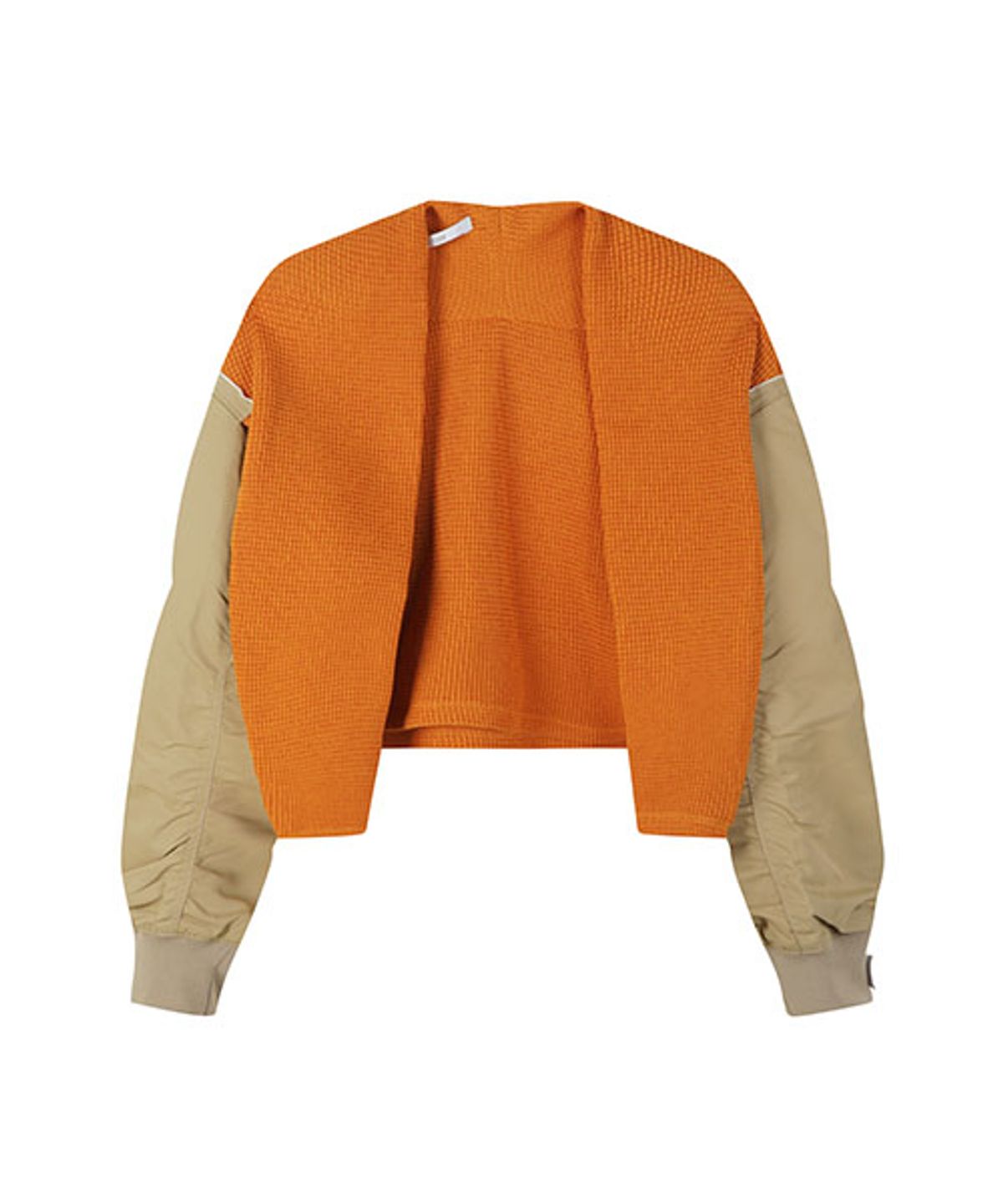 래코드(RECODE) Jersey Mixed Bomber Sleeve Bolero Cardigan_RYAAW23546BEX