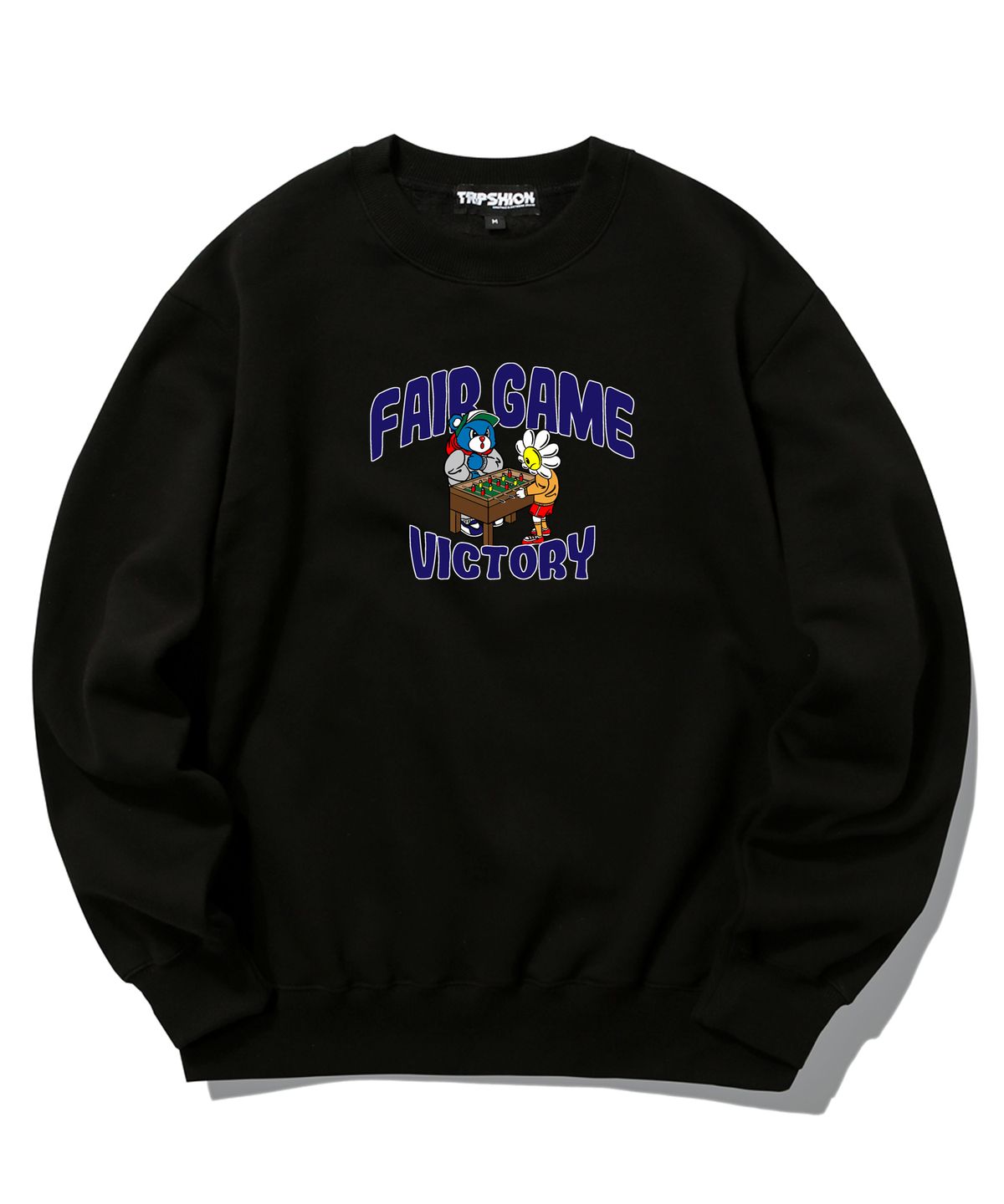 트립션(TRIPSHION) FAIR GAME FRIENDS GRAPHIC크루넥 - 블랙