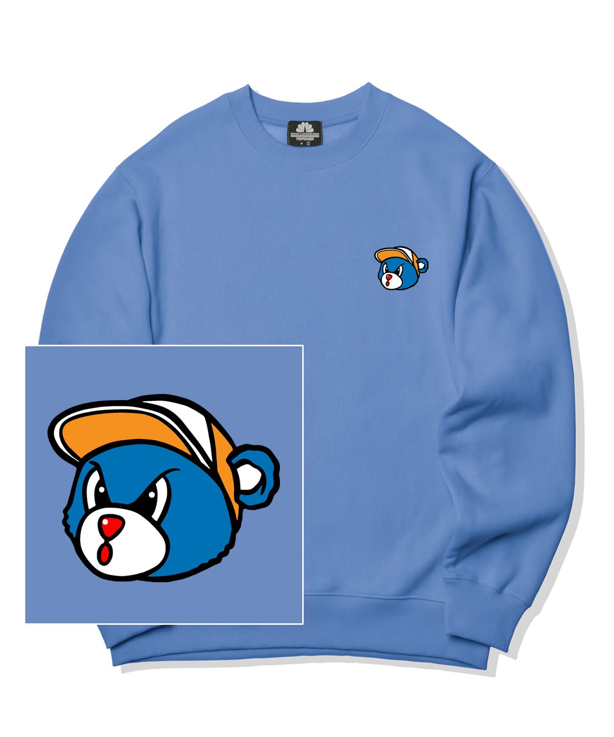 트립션(TRIPSHION) BLUE BEAR LOGO 크루넥 - 블루