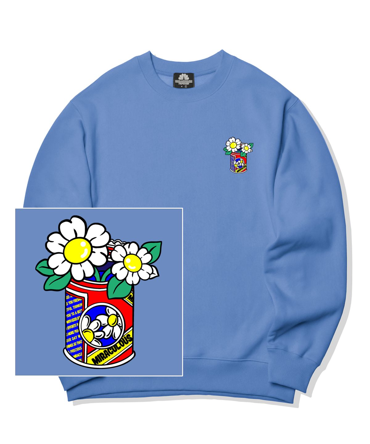 트립션(TRIPSHION) DAISY CAN VASE LOGO 크루넥 - 블루