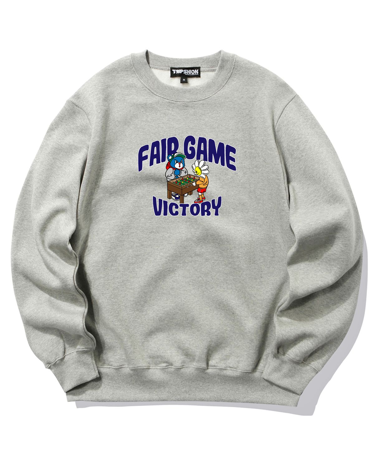 트립션(TRIPSHION) FAIR GAME FRIENDS GRAPHIC크루넥 - 그레이
