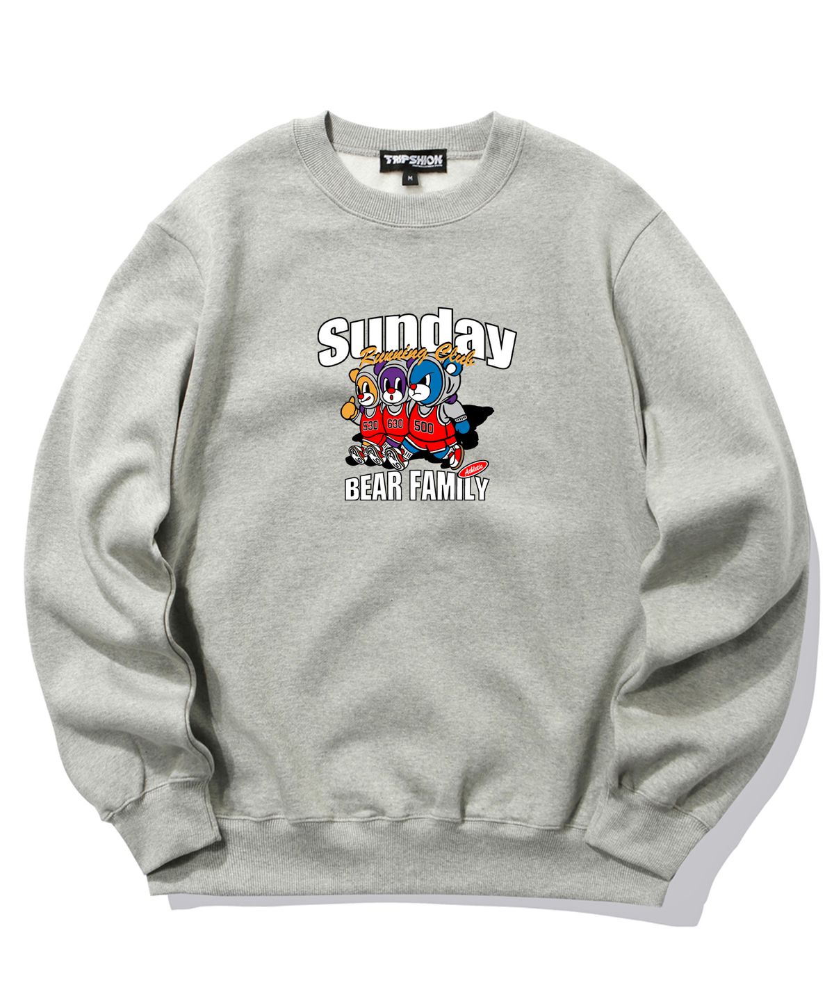 트립션(TRIPSHION) SUNDAY RUNNING BEARS GRAPHIC 크루넥 - 그레이