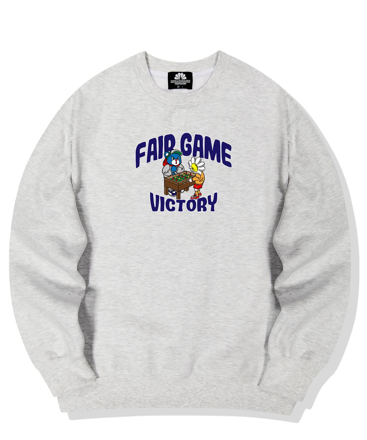 트립션(TRIPSHION) FAIR GAME FRIENDS GRAPHIC크루넥 - 화이트