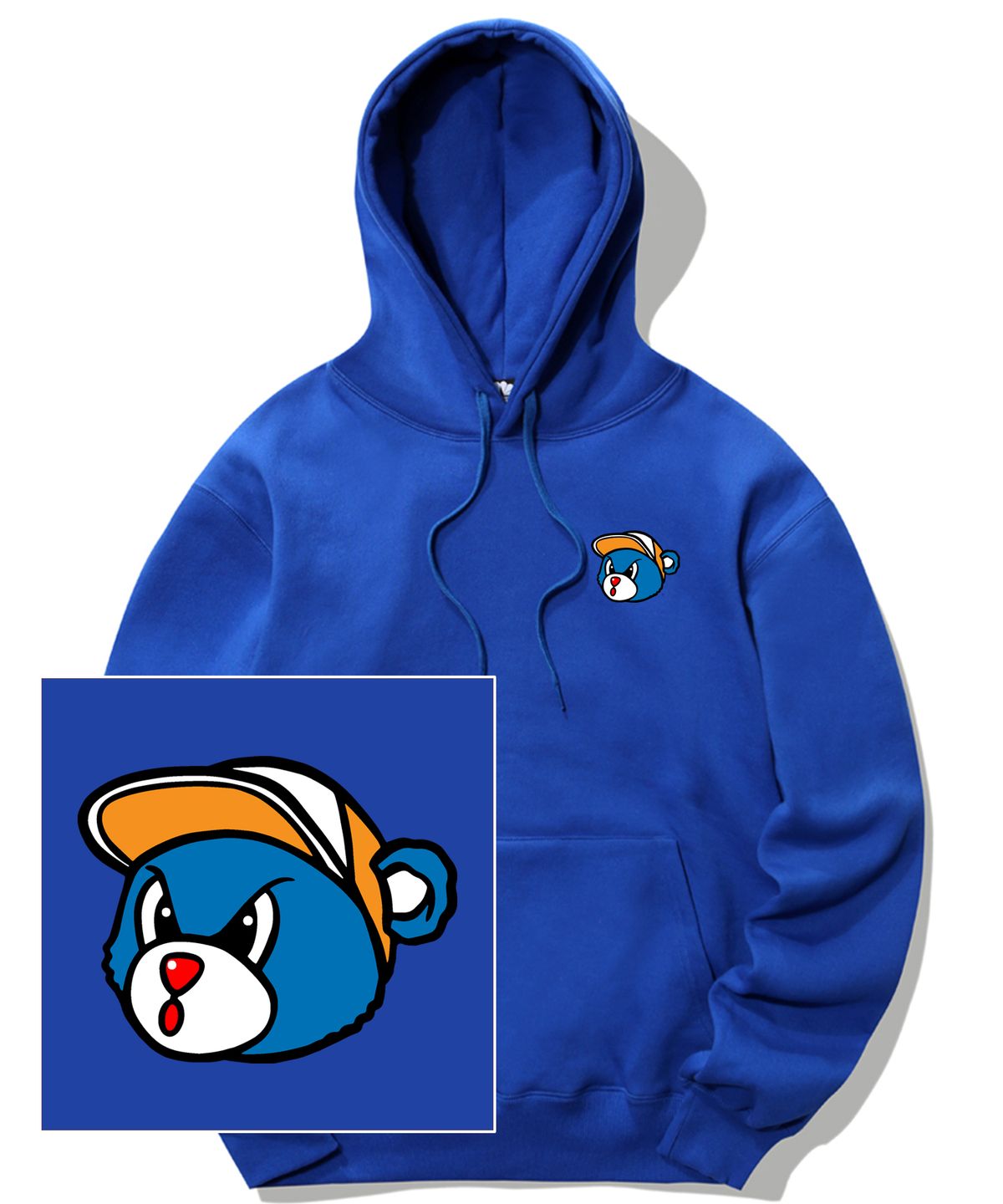 트립션(TRIPSHION) BLUE BEAR LOGO 후드티 - 블루