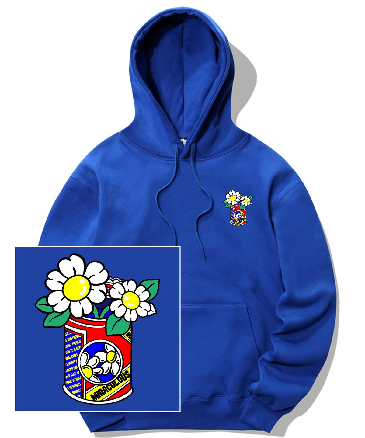 트립션(TRIPSHION) DAISY CAN VASE LOGO 후드티 - 블루