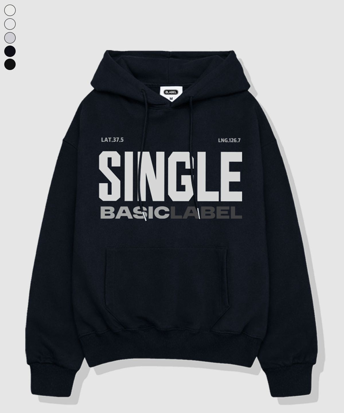 베이직라벨(BASIC LABEL) Single Label Oversized Hoodie 5 Color [BLBI_1003]